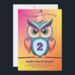 Owl Birthday Party Kids Bold Einladung<br><div class="desc">Ein bezaubernder Eule-Cartoon für die Geburtstagsfeier Ihres Kindes ist hier,  um Ihnen fragen,  Whoooo 2,  3 oder 4 Jahre alt wird,  oder sogar 1! Niedlich mit modernen Farben und farbenfrohen Hintergrundfarben.</div>
