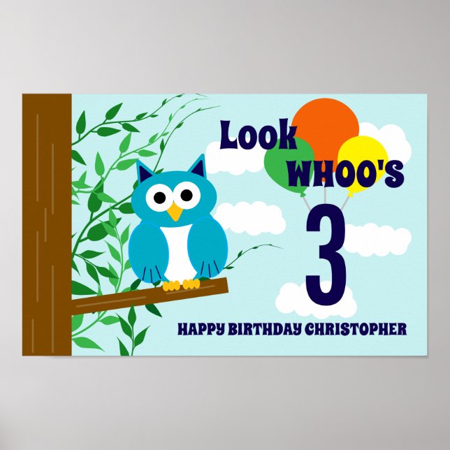 Owl Birthday Poster (Vorne)