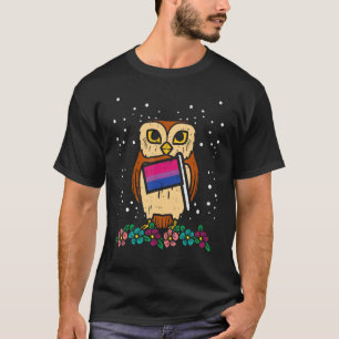 Owl Bisexuelle Fahne Blume Niedlich Bi Pride Lgbtq T-Shirt