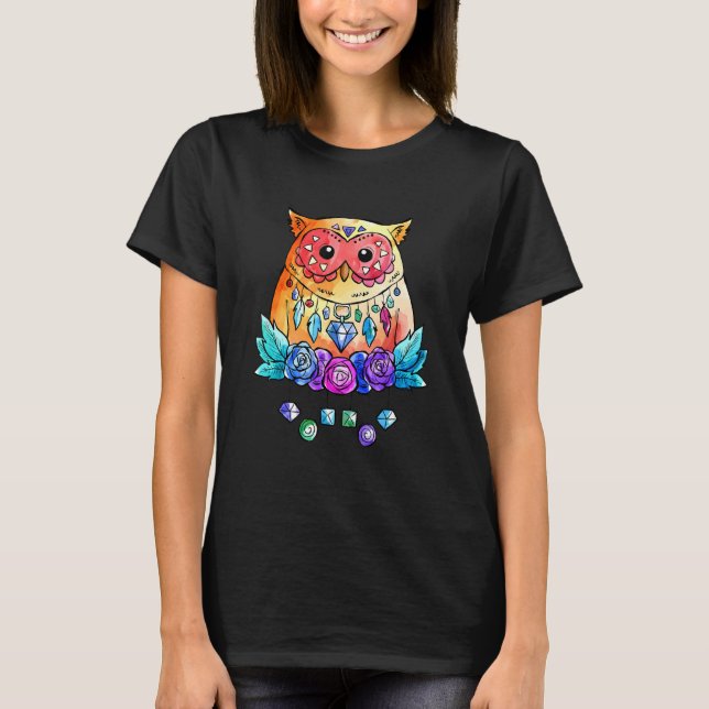Owl Boho Chic T-Shirt (Vorderseite)