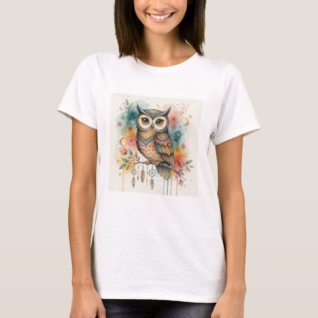 owl boho women T-Shirt (Vorderseite)