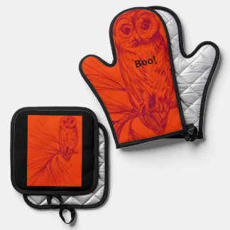 Owl Boo Trivet Ofenhandschuh & Topflappen-Set