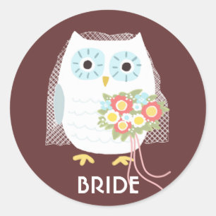 Owl Bride Neugezogene Ehefrau Custom Bridal Runder Aufkleber