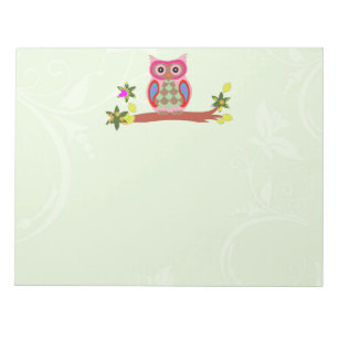 Owl bunte Patchwork-Kunst dekorative Notizblock