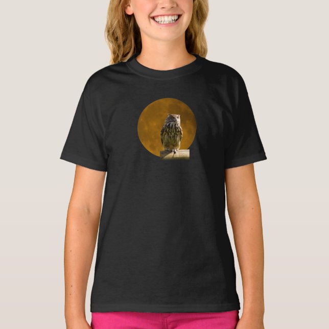 "Owl by moonlight" benutzerdefinierte Disketten fü T-Shirt (Vorderseite)