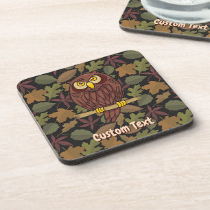 Owl Cartoon Beverage Coaster Getränkeuntersetzer
