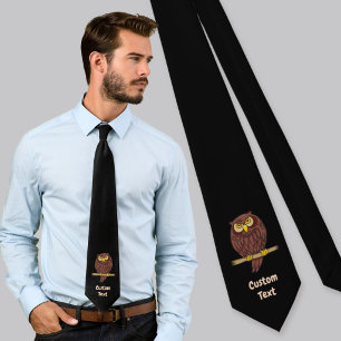 Owl Cartoon Neck Tie Krawatte
