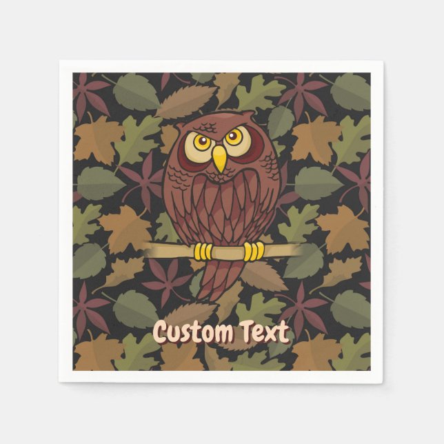 Owl Cartoon Paper Napkins Serviette (Vorderseite)