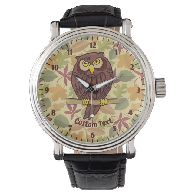 Owl Cartoon Wristwatch Armbanduhr (Vorderseite)