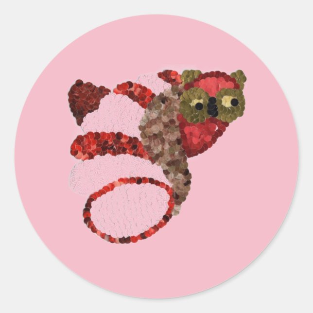 Owl Classic Round Sticker (Vorderseite)