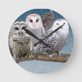 Owl Clock Runde Wanduhr
