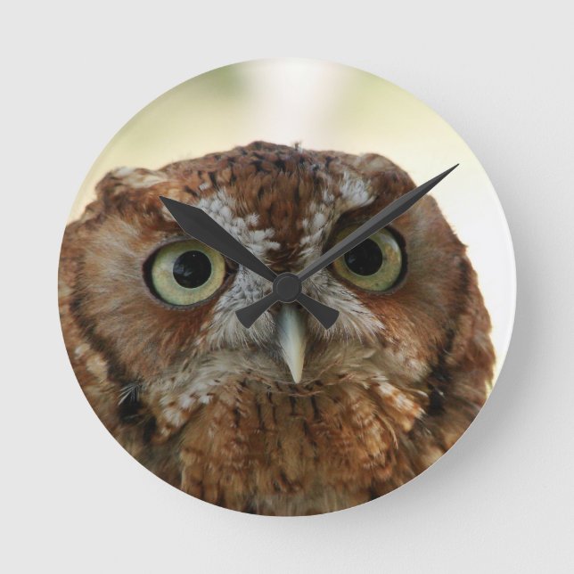 Owl Clock Runde Wanduhr (Vorderseite)