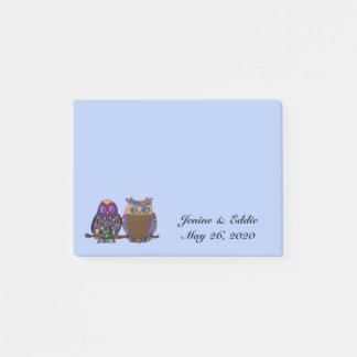 Owl Couple Gastgeschenk Hochzeit Post it Notes Post-it Klebezettel