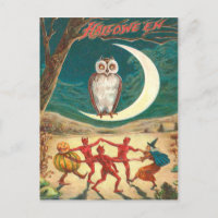 Owl Crescent Moon Hexenkreatur