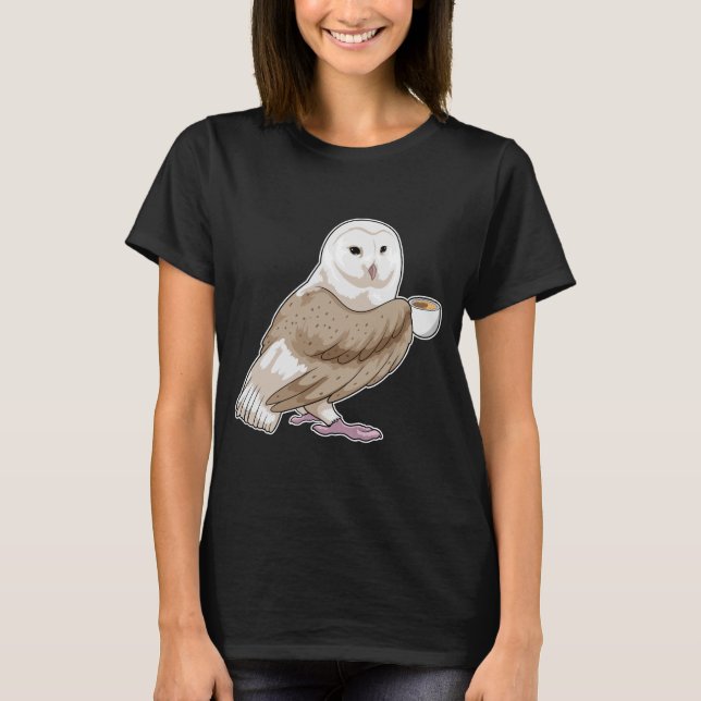 Owl-Cup-Kaffee T-Shirt (Vorderseite)