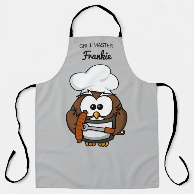 Owl Custom Grillmaster Schürze Vater Geschenk (Vorderseite)