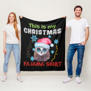 Owl Das ist mein Weihnachts-Pajama-Shirt Fleecedecke