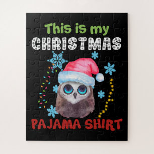 Owl Das ist mein Weihnachts-Pajama-Shirt Puzzle