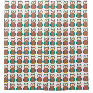 Owl Decke Brauner Cartoon Owls Bird Duschvorhang