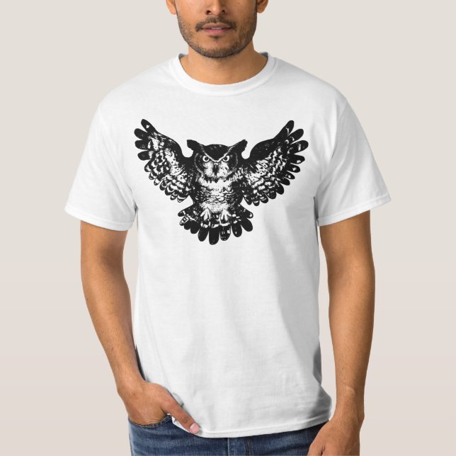 Owl Design T - Shirt Wildlife Themed (Vorderseite)