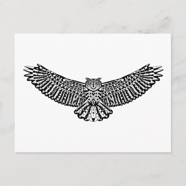 Owl Doodle Postkarte (Vorderseite)