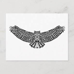 Owl Doodle Postkarte