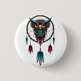 Owl dreamcatcher. button