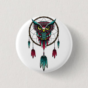 Owl dreamcatcher. button