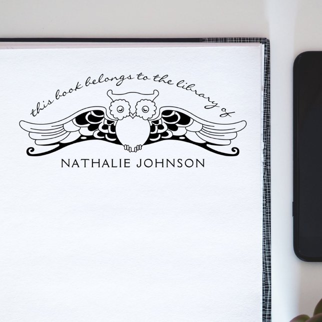 Owl Elegante Vintag Deko Library Books Gummistempel (Von Creator hochgeladen)