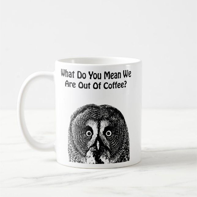 Owl Face Tiere Kaffee lustige Kunst Kaffeetasse (Links)