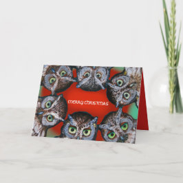 OWL FACS CHRISTMAS by Slipperywindow Feiertagskarte