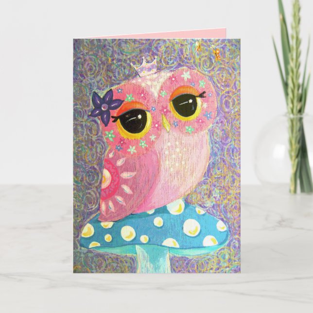 Owl Fairy Princess Card Karte (Vorderseite)