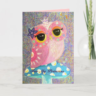 Owl Fairy Princess Valentine's Day Card Feiertagskarte
