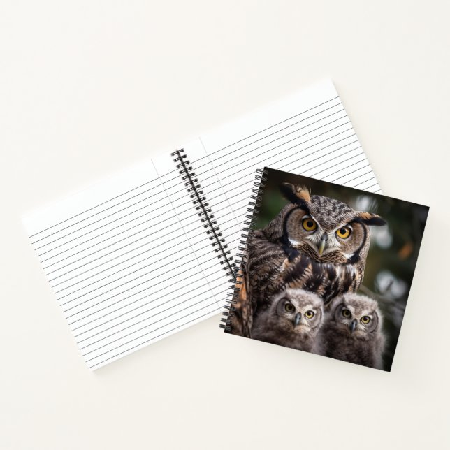 Owl Family Spiral Notebook Notizbuch (Innenseite)