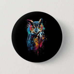 Owl farbig button