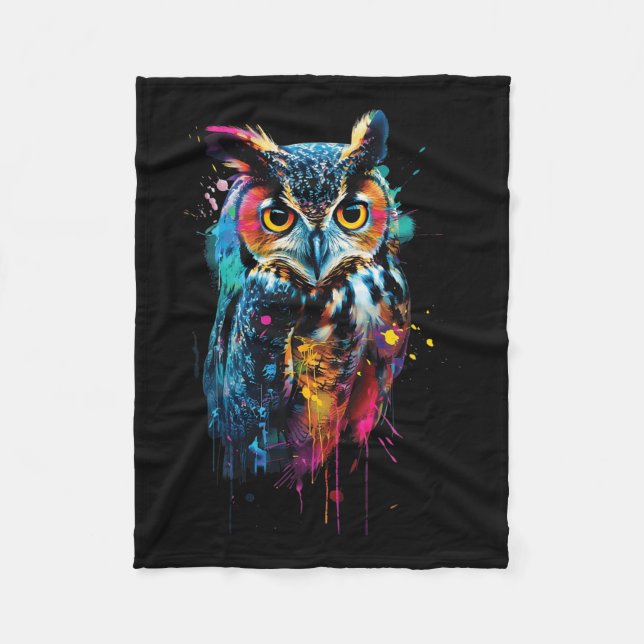 Owl farbig fleecedecke (Vorderseite)