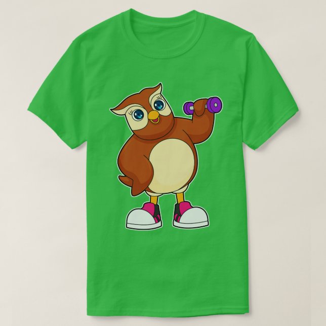 Owl Fitness Dumbell T-Shirt (Design vorne)