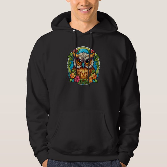 Owl Floral Flowers Nature Bird Animals Womens Girl Hoodie (Vorderseite)
