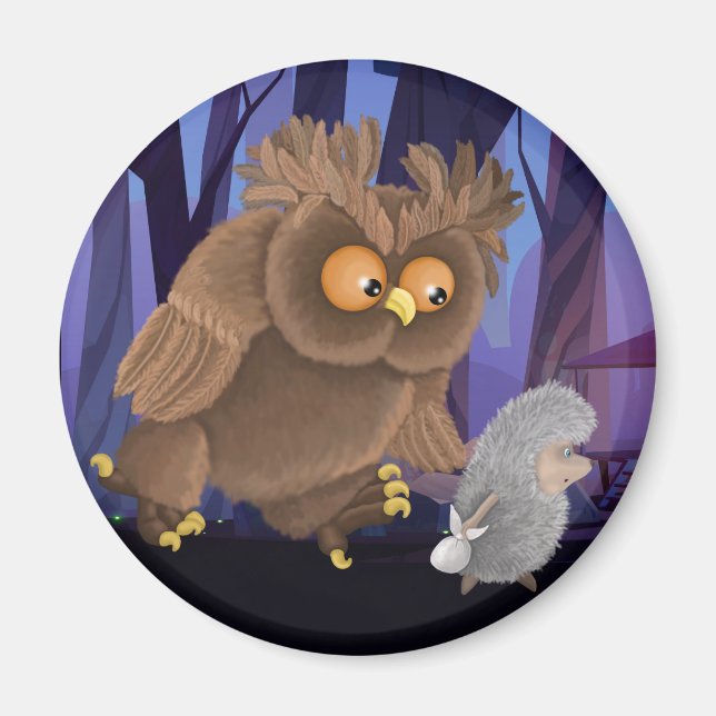 Owl Folgen Sie überall Magnet (Vorne)