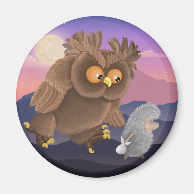 Owl Folgen Sie überall Magnet (Vorne)