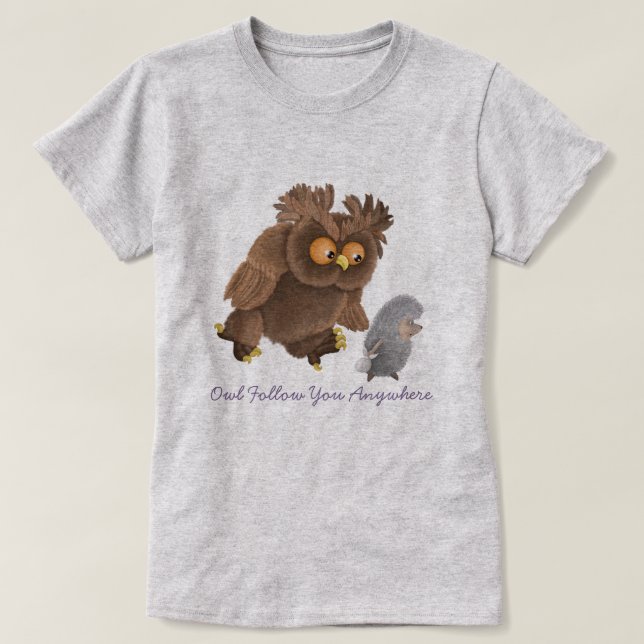 Owl Folgen Sie überall T - Shirt (Design vorne)