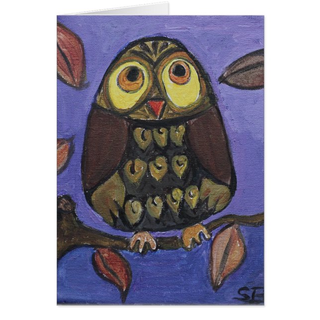 Owl Folk Art Malerei (Vorne)