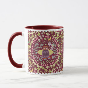 Owl Folk Wine Red Tasse