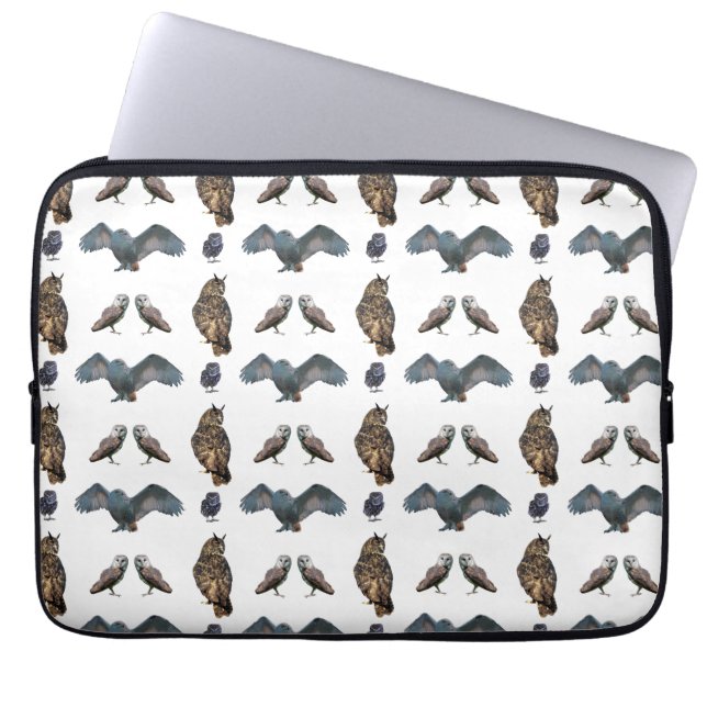 Owl Frenzy Laptop Sleeve (Farbe wählen) (Vorderseite)
