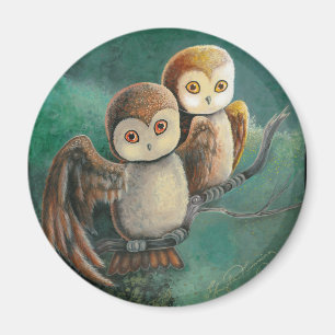 Owl Friends Owl Art Magnet