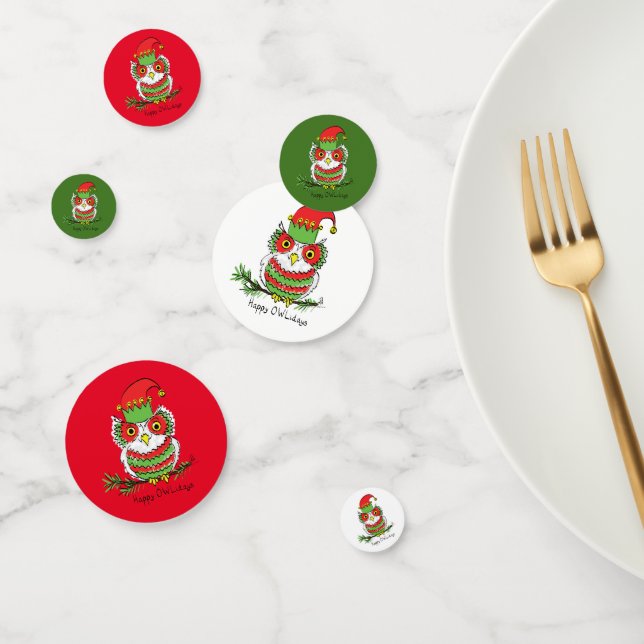 Owl Funny Christmas Niedlich Kids Konfetti (Gruppe)