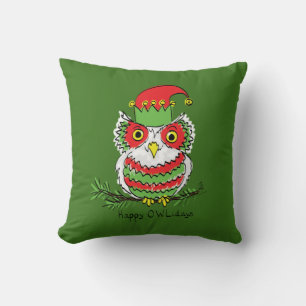 Owl Funny Weihnachten Niedlicher Urlaub Kissen