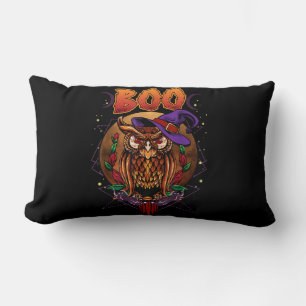 Owl-Geschenk Knurren mit Hexenhut zu Halloween Lendenkissen