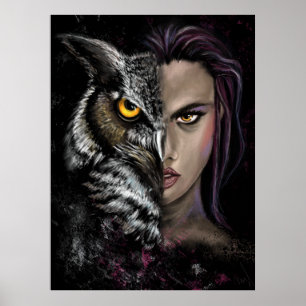 Owl Girl - Emotion Collection Poster - Malerei