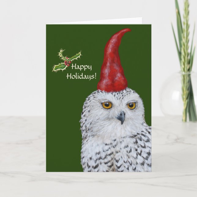 Owl Gnome Faltschachtel Karte (Vorderseite)